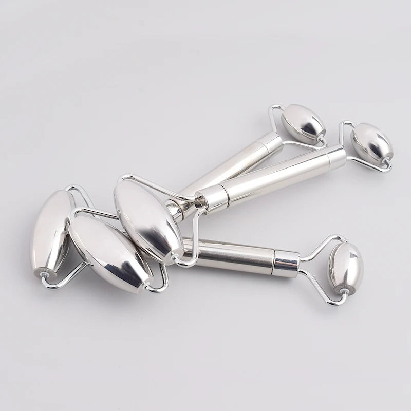 Stainless Steel Face Care Massager Facial Roller Gua Sha Tool Set Massage Neck Beauty Health Anti Wrinkle Cellulite Skin Detox