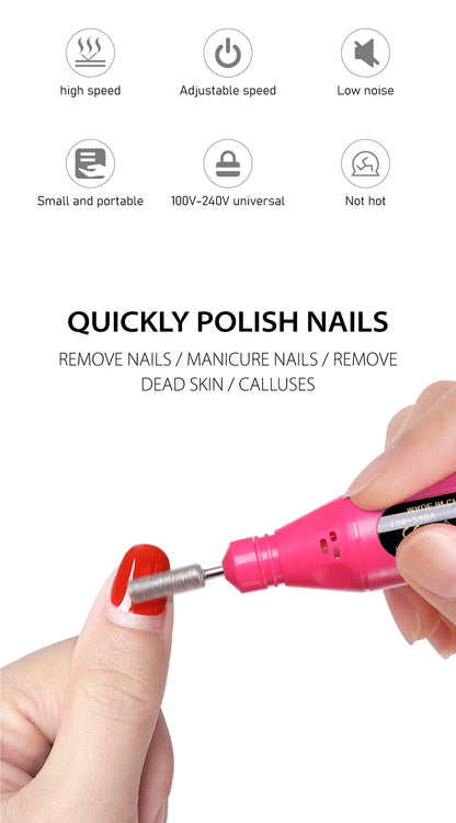 LINMANDA 6 In 1 Electric Nail Drills Kit Remove Polisher Manicure Portable Nail File Nail Drill Equipment  Pen Tools Machine