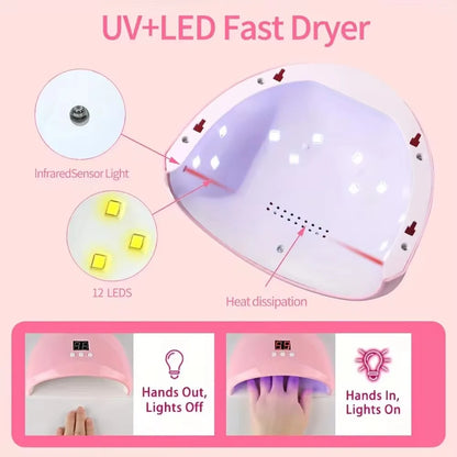 LINMANDA Manicure Set USB Electric Nail Drill Polish File Kit With LED Lamp Handheld Pen Sander Polishing Block Manicure Tools