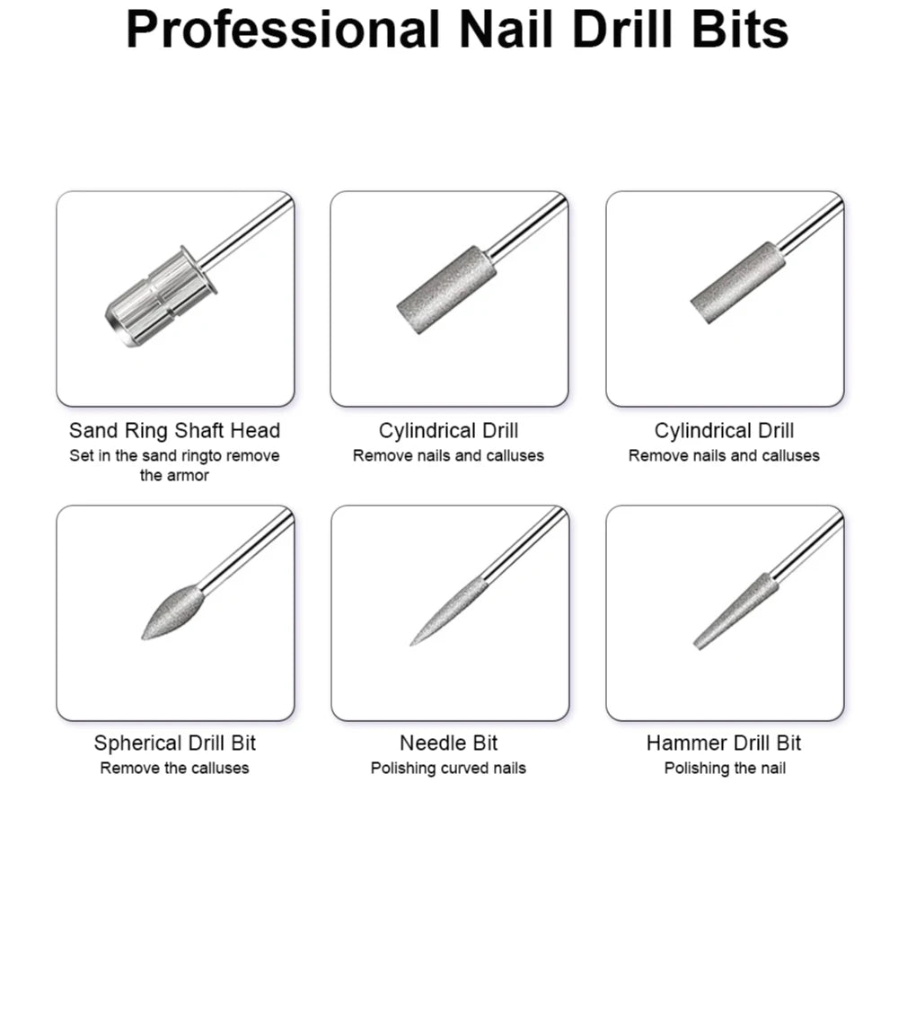 LINMANDA 6 In 1 Electric Nail Drills Kit Remove Polisher Manicure Portable Nail File Nail Drill Equipment  Pen Tools Machine
