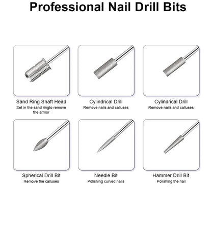 LINMANDA 6 In 1 Electric Nail Drills Kit Remove Polisher Manicure Portable Nail File Nail Drill Equipment  Pen Tools Machine