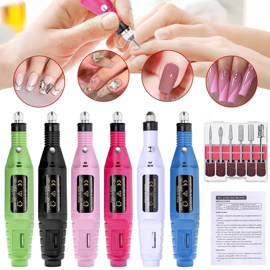 LULAA Strong Function Nail Drill Machine Set Electric Nail Sander Gel Polish Remover Tools Driller Manicure Nail Accessories