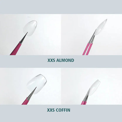 120pcs XXS Super Short Almond Full Cover Sculpted Soft Gel Nail Tips Press on Fake Nails Tailor-made for Short Small Nail Beds